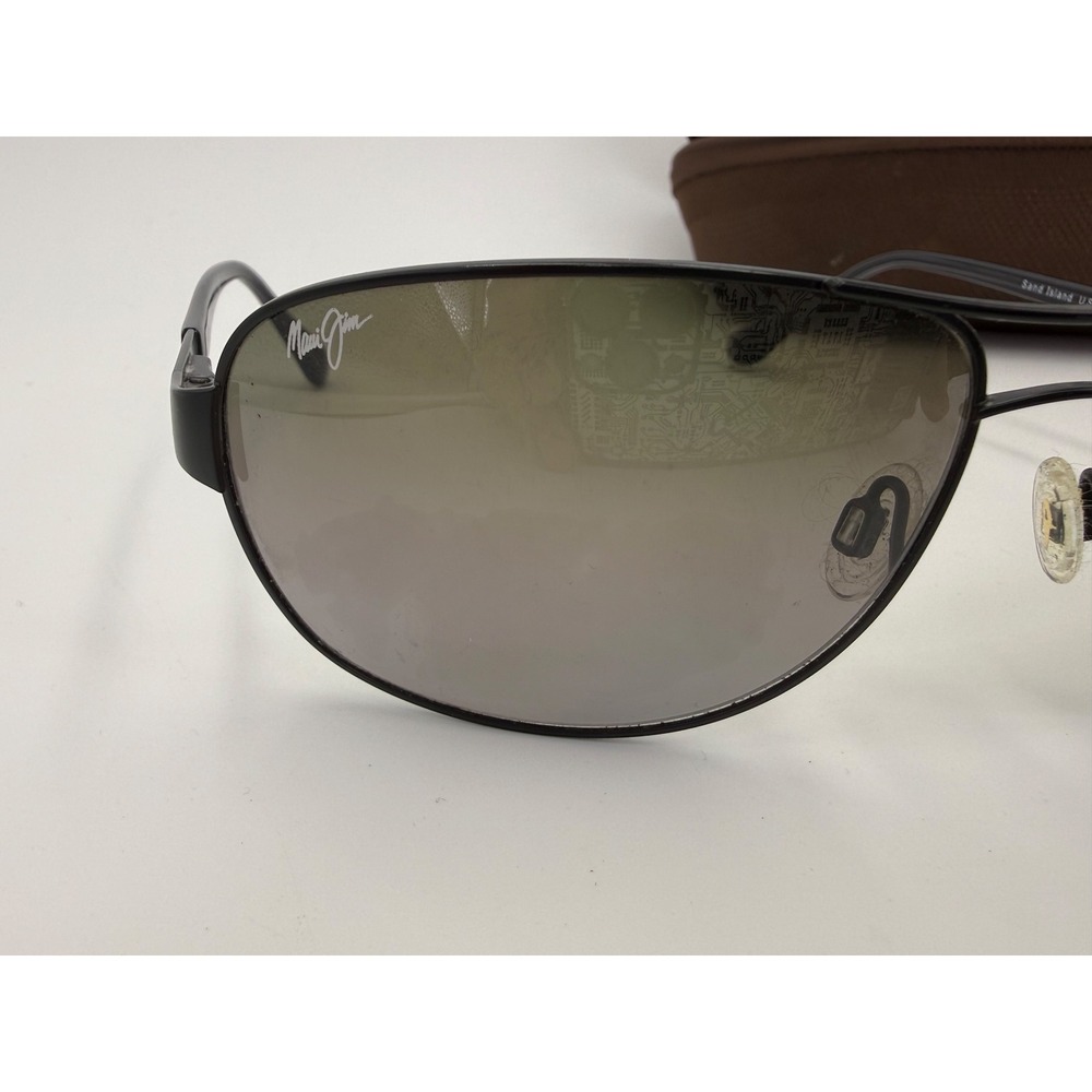 Maui Jim Sand Island MJ-253-02M Matte Black Polarized Aviator Sunglasses - Picture 7 of 12
